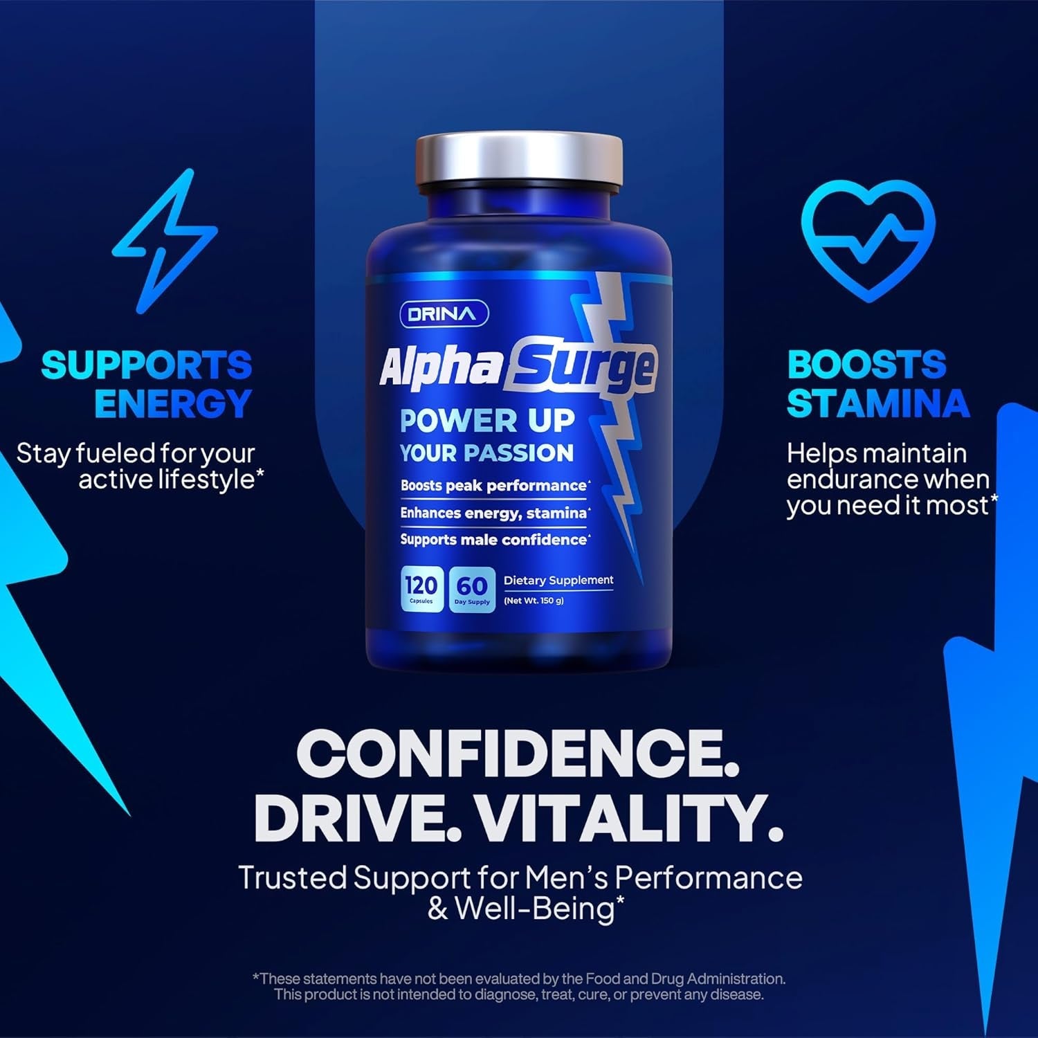 Pills for Men Fast Acting - Male Enhancing Supplement Testosterone Booster - Blood Flow, Libido, Size, Girth, Hardness, Stamina, Enlargement, Growth - Natural Performance Enhancer - 2 Month Supply