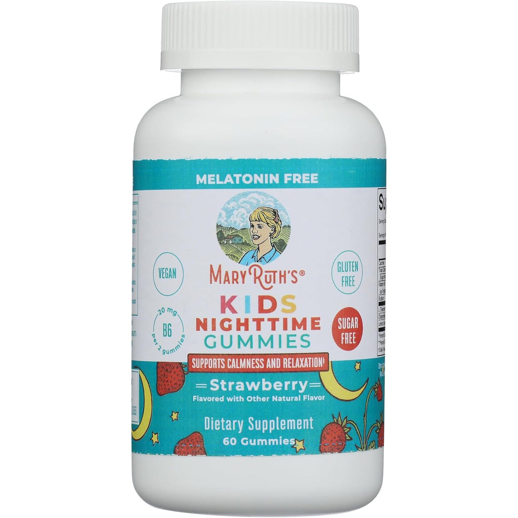 MARYRUTH'S Kids Nighttime Gummies | Sugar Free | NO Melatonin with L Theanine, Lemon Balm, Chamomile, Vitamin B6 | Relaxation Support for Kids 2+ | Vegan | Non-Gmo | Gluten Free | 60 Count