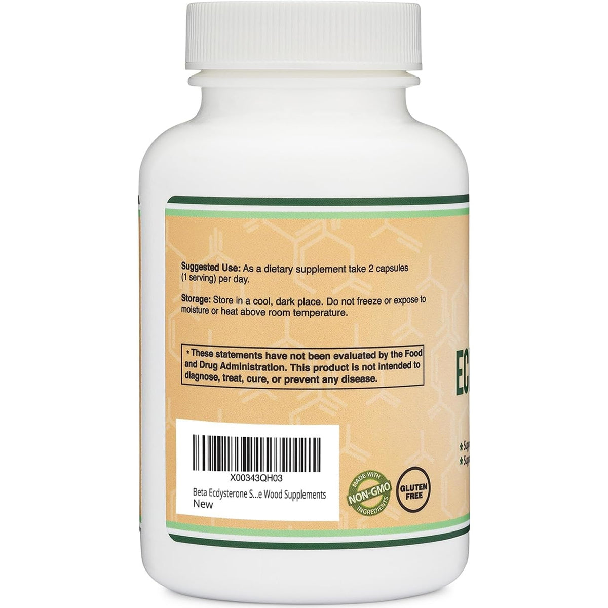 Beta Ecdysterone Supplement - 500Mg per Serving (120 Capsules, 60 Servings) Powerful Plant Anabolic to Support Men'S Health (Non-Gmo and Gluten Free) by Double Wood