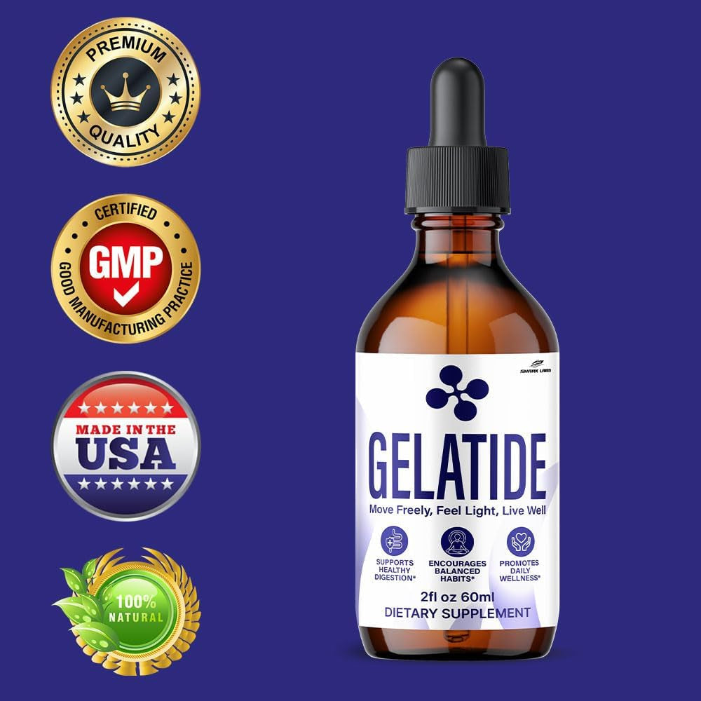 Gelatide Drops, Maximum Potency Supplement, Gela Tide Liquid Extract Advanced Premium Formula, All Natural for Men and Women 60 ML (2)