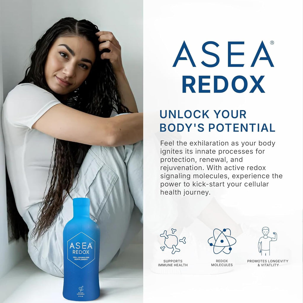 ASEA - Asea Redox - Redox Molecules for Cellular Health & Communication - Supports Immune, Brain, Heart & Hormonal Function - 4Pack