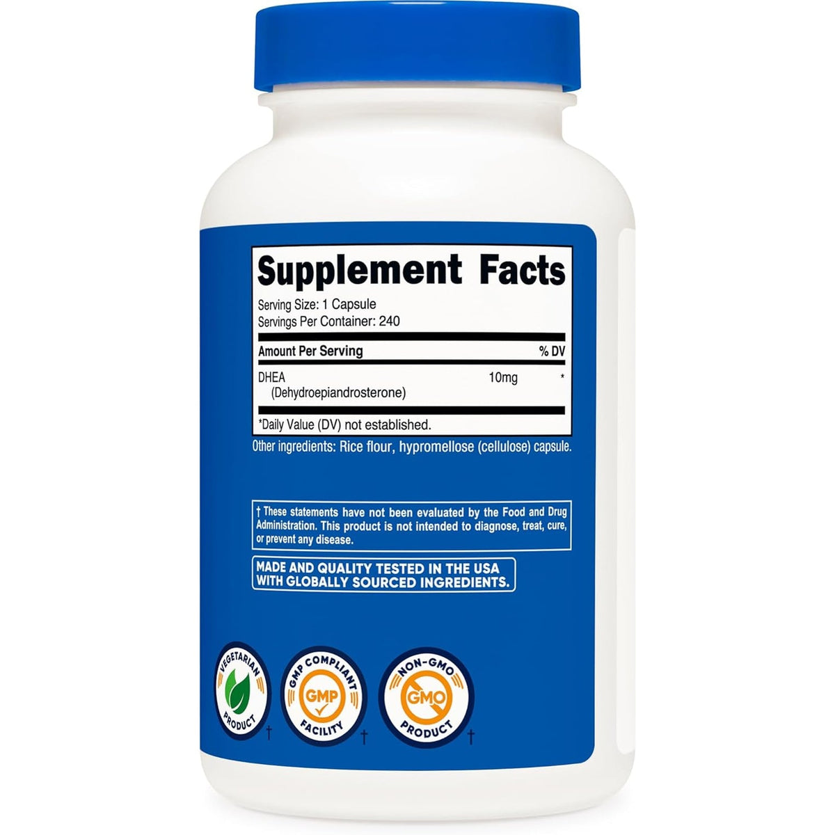 Nutricost DHEA (10Mg) 240 Capsules - Dehydroepiandrosterone, Vegetarian-Friendly, Gmo-Free