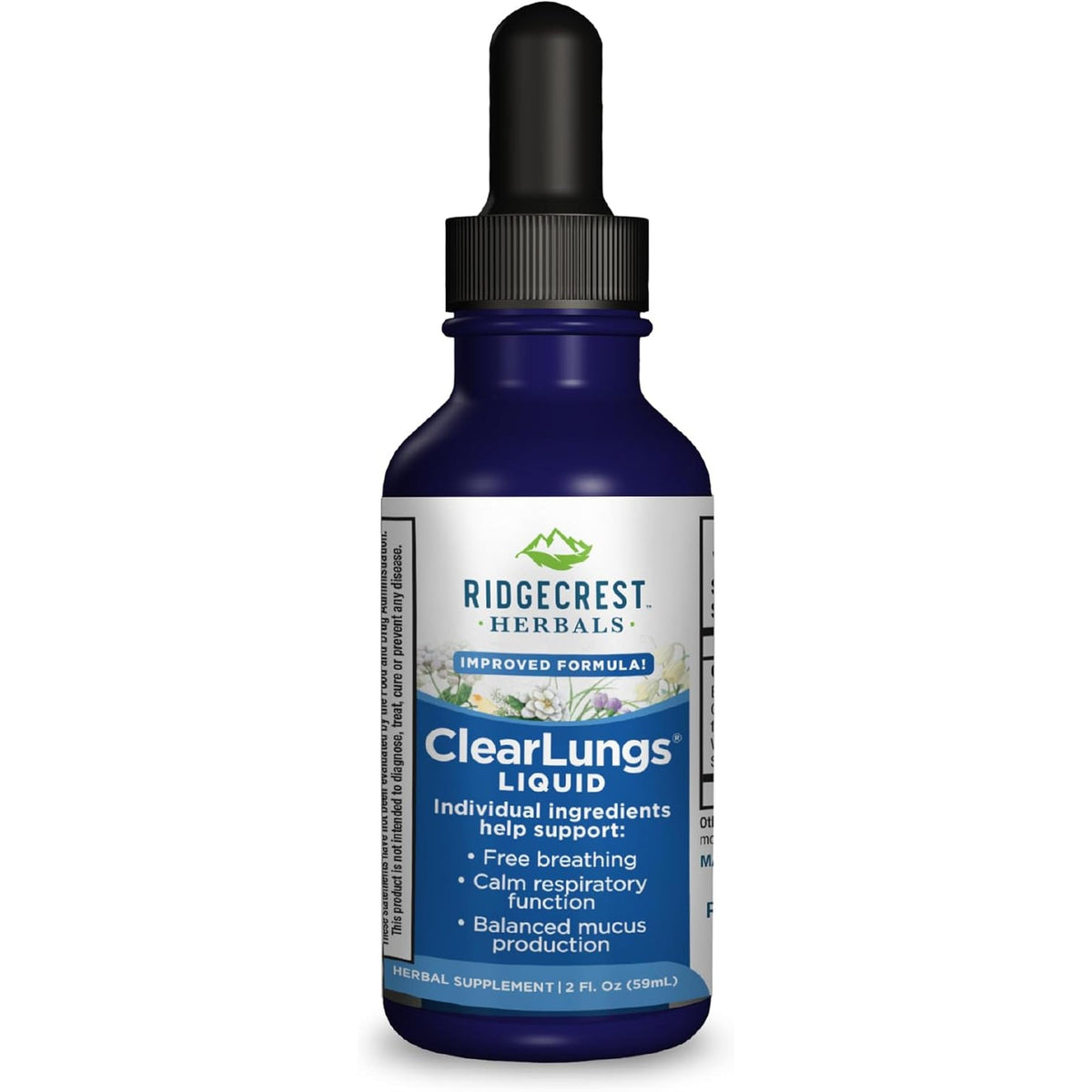 Ridgecrest Herbals Clearlungs Liquid Herbal Supplement, Orange Flavor Alcohol Free for Adults and Kids, Natural Lung and Nasal Wellness Formula for Bronchial and Mucus Support (2 Fl Oz, 29 Servings)
