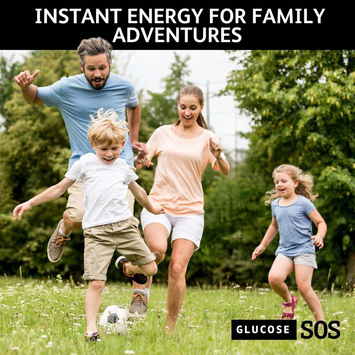 Glucose SOS Glucose Powder Packets with Natural Dextrose, Fast-Absorption That Instantly Dissolves in Your Mouth with No Water Needed, Kiwi Strawberry 6 Servings