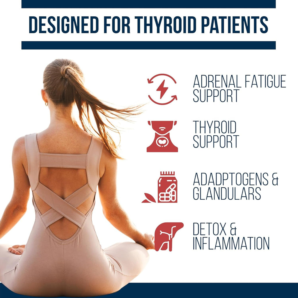 Dr. Westin Childs Thyroid Adrenal Reset Complex | Herbal Support Supplement with Glandulars & Rhodiola (Adaptogens) for Stress, Cortisol, Fatigue, Energy in Women & Men with Hypothyroidism 120 Ct