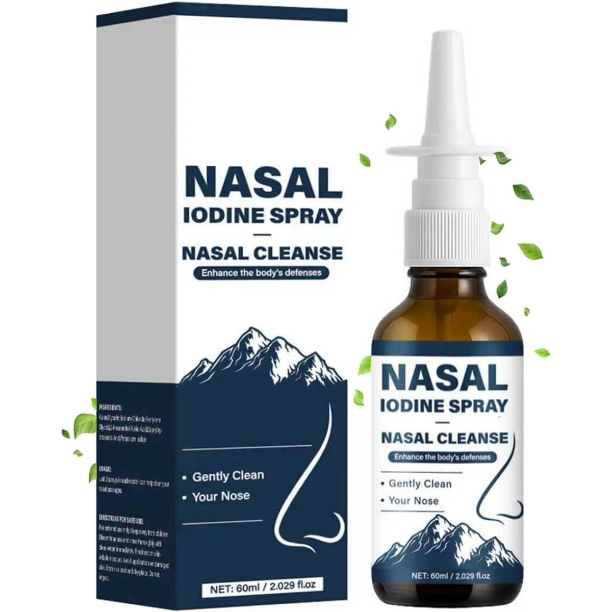 Nutramd Iodine Nasal Spray, Daily Nasal Cleanse & Care Mist with Iodine & Fulvic Acid, Fine Mist Non-Medicated Nasal Spray for Dry Air, Travel & Daily Use(1Pc)