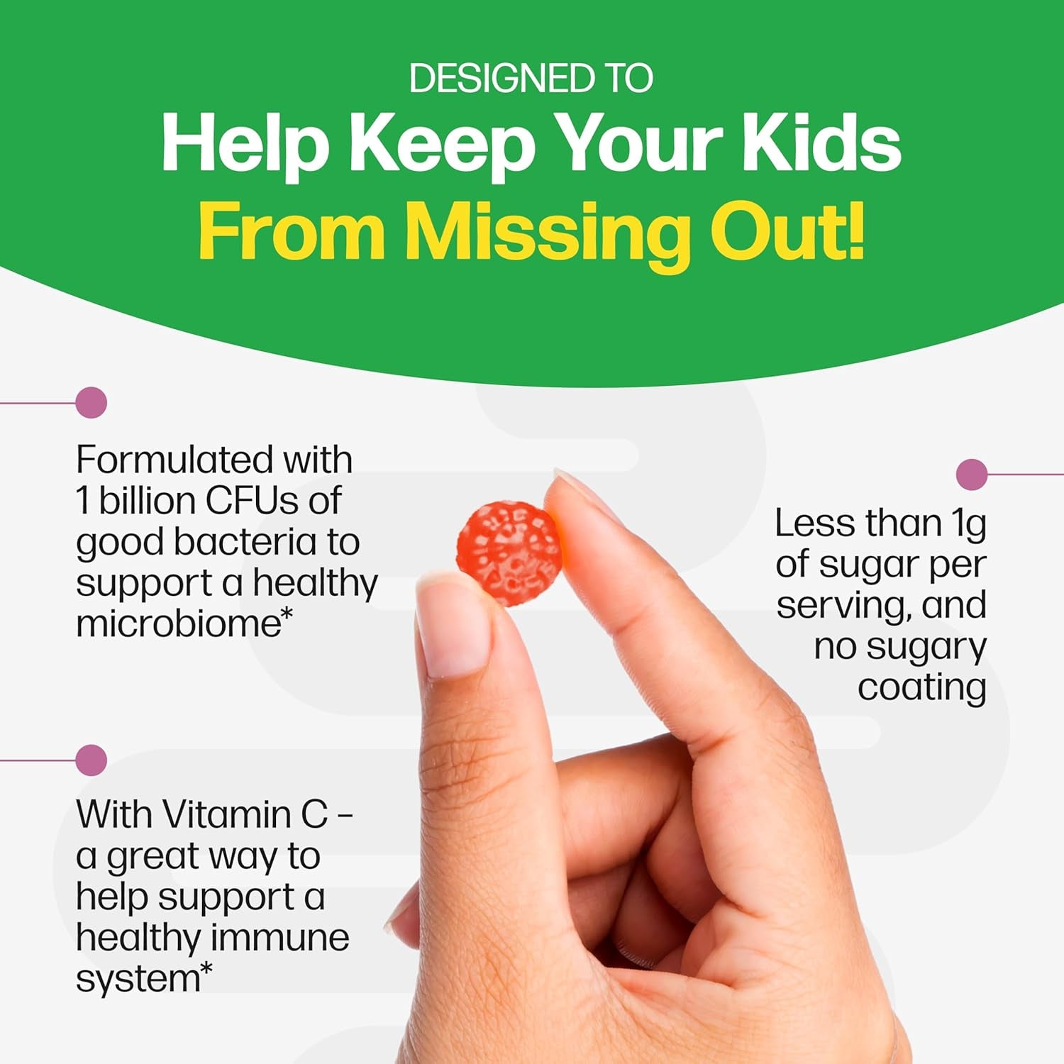 Culturelle Daily Probiotic for Kids + Veggie Fiber Gummies (Ages 3+) - 60 Count - Digestive Health & Immune Support – Berry Flavor with a Vitamin C Boost