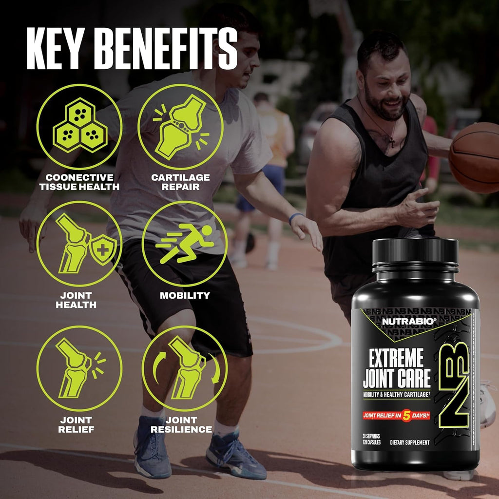 Nutrabio Extreme Joint Care - Joint Support Supplement - Joint Health Supplement, Supports Joints, Mobility, and Cartilage - 120 Capsules