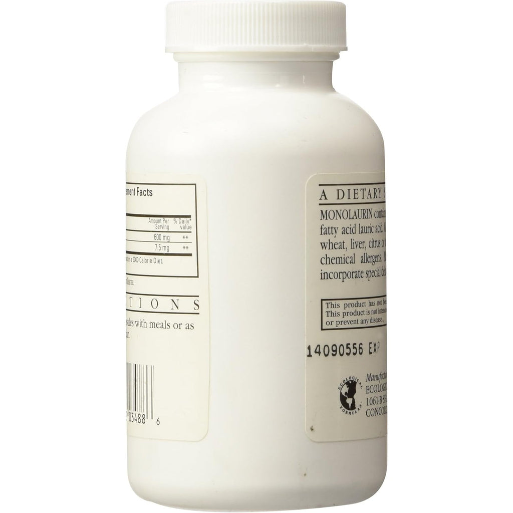 Ecological Formulas Monolaurin 600Mg 90 Capsules