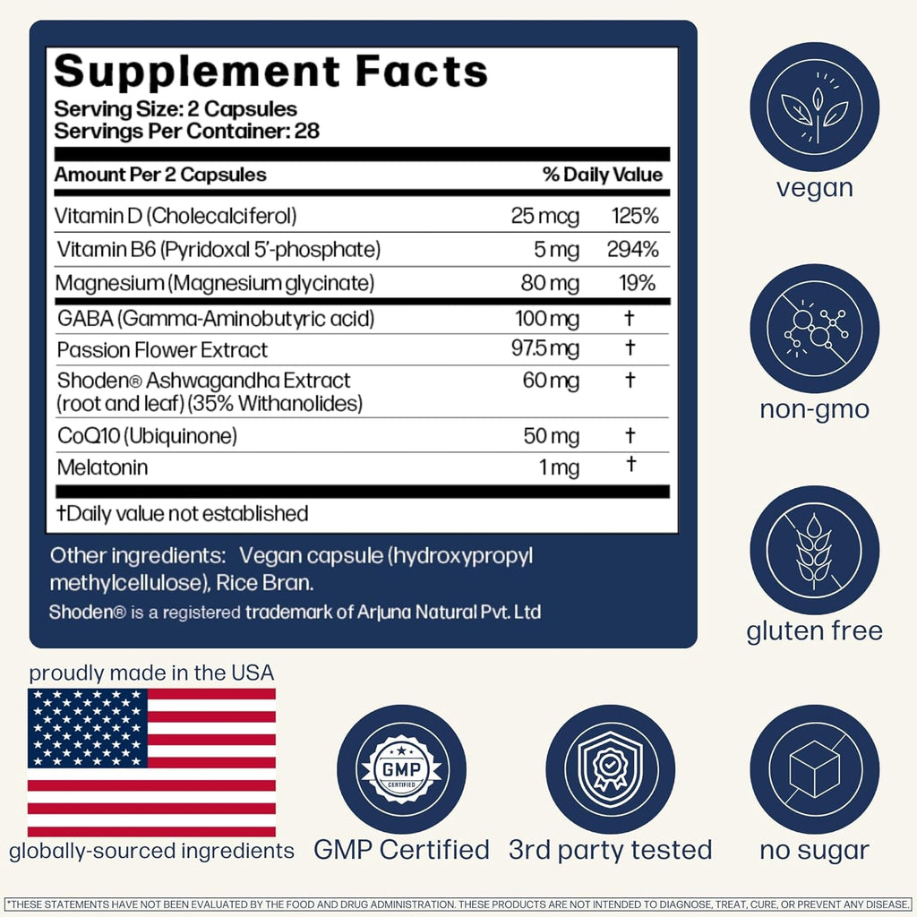 Avantera Unwind - Stress and Sleep Supplement for Adults - Support Healthy Stress Levels & Improve Sleep Efficiency - Magnesium, Melatonin, Ashwagandha, & More - 56 Vegan Capsules