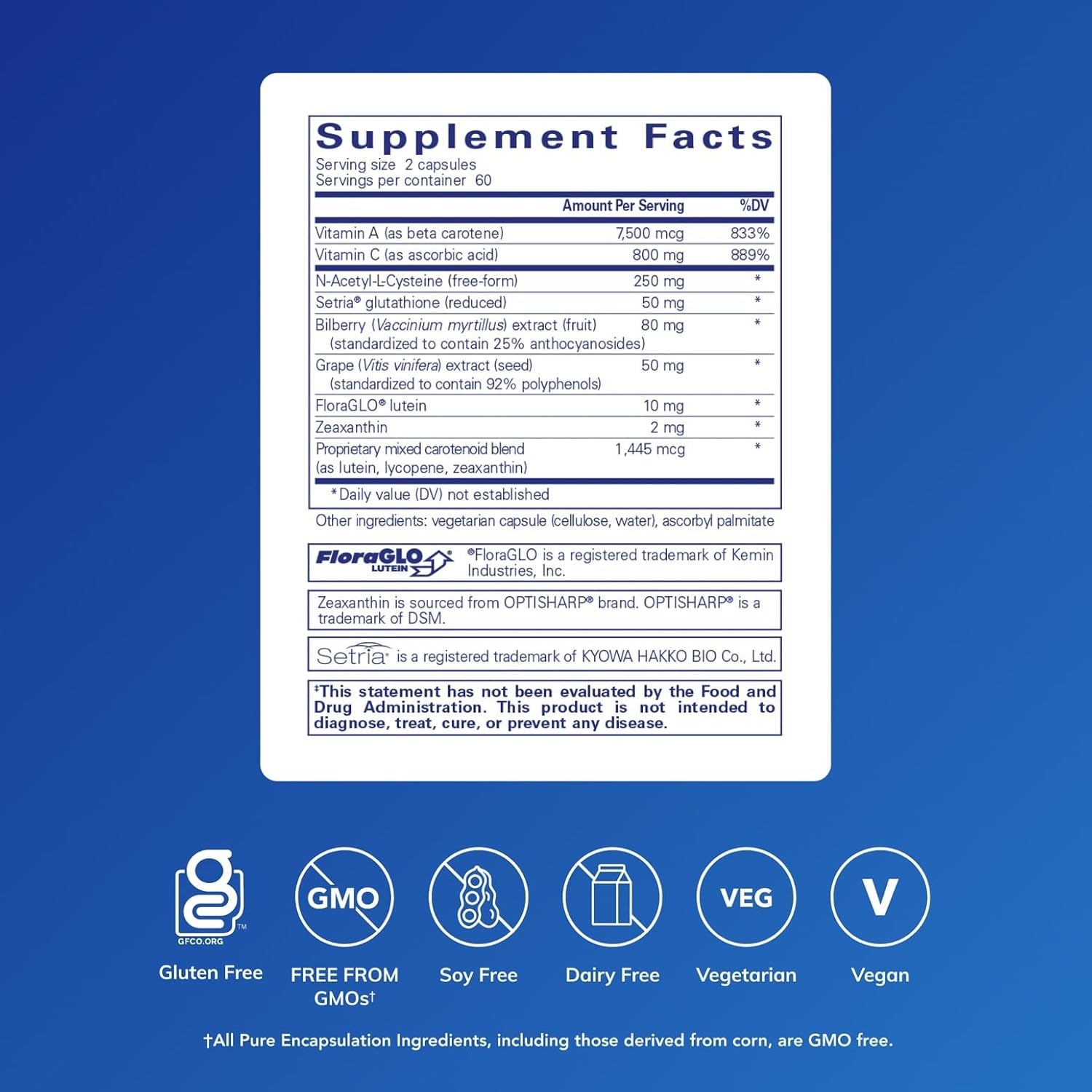 Pure Encapsulations Macular Support Formula | Hypoallergenic Supplement with Enhanced Antioxidant Formula for Healthy Eyes* | 120 Capsules
