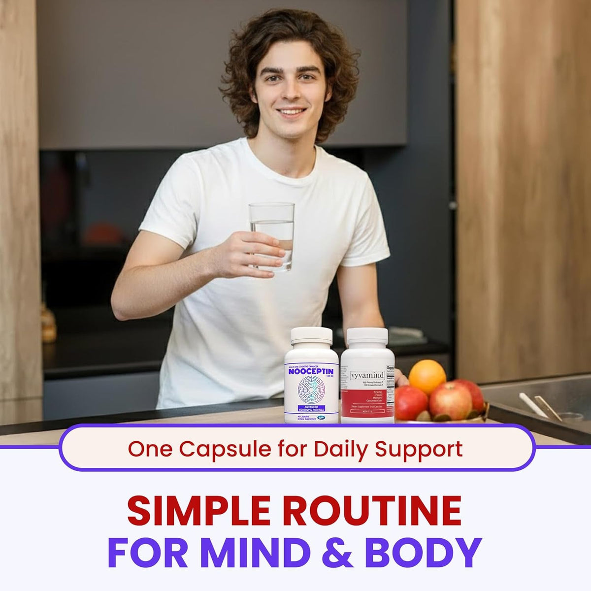 Vyvamind Neurostimulant + Focus Aid & NOOCEPTIN All-In-One Cognitive Enhancer Supplement, Dual Action Brain & Neurotransmitter Support, Our Best Nootropic Formula yet with Caffeine & L-Theanine
