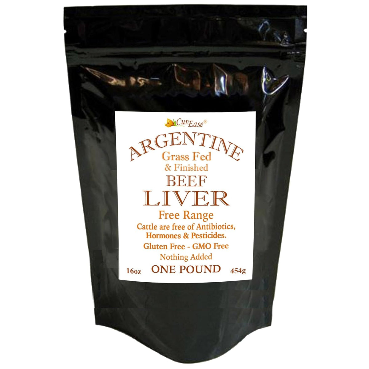 Curease Argentine Grass Feed Beef Liver Powder Undefatted Desiccated (Dried) Pesticide and Hormone Free 1Lb One Pound (453Grams) 908 Servings