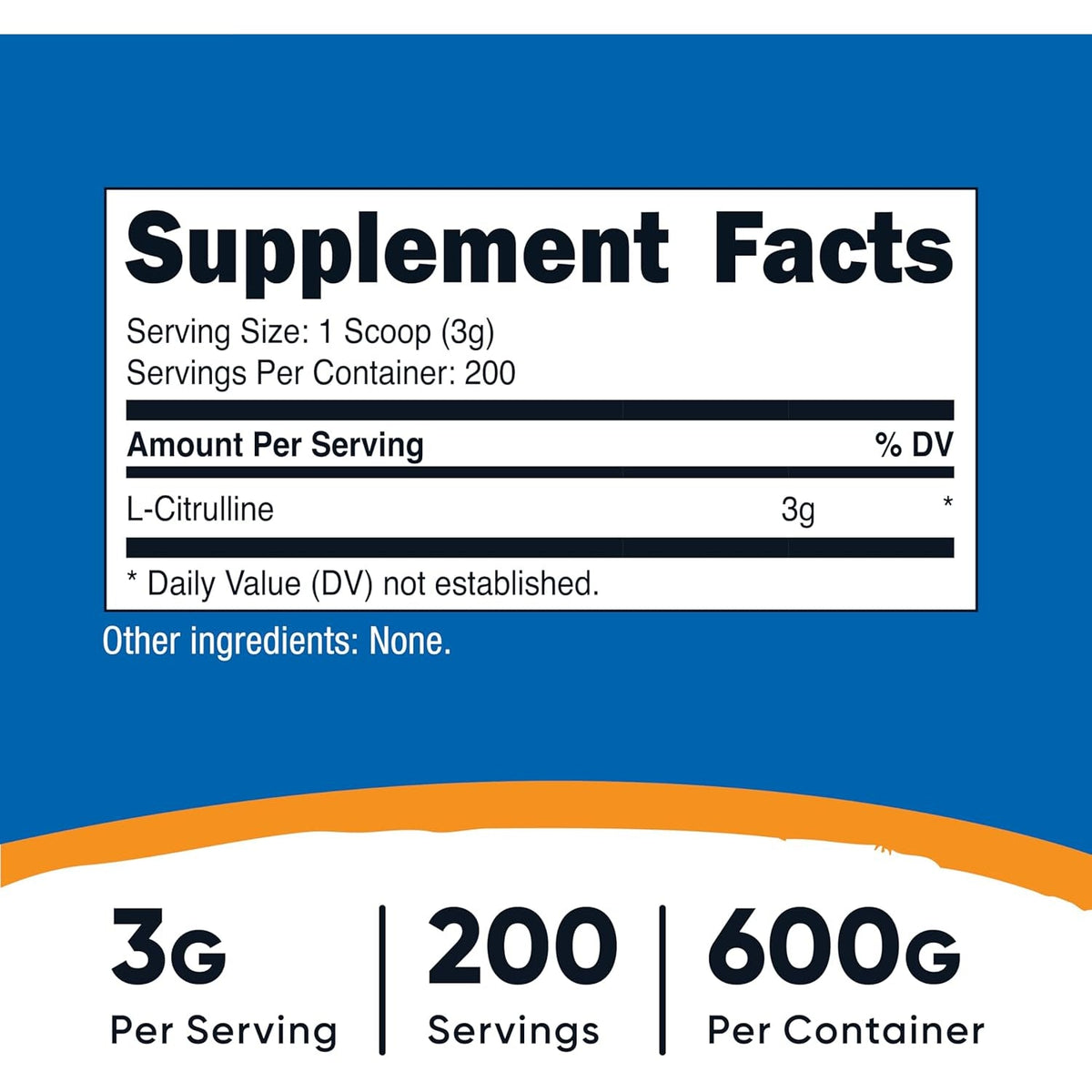 Nutricost Pure L-Citrulline (Base) Powder (600 Grams)