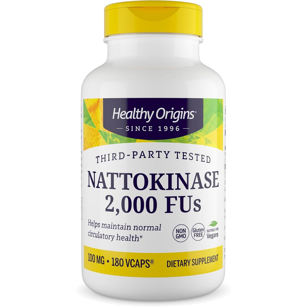 Healthy Origins Nattokinase 2,000 Fu'S (100 Mg, Non-Gmo, Gluten Free, Circulatory Support), 180 Veggie Caps