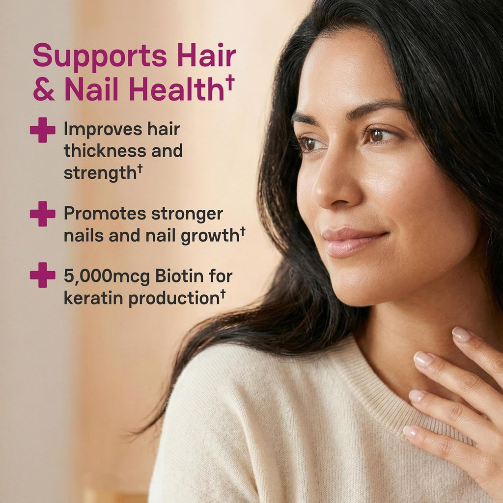 Zena Nutrition Liquid Collagen for Women and Men, and Biotin, 2500Mg Verisol Bioactive Collagen Peptides, 5000Mcg Biotin, Hair, Skin, Nail Supplement, Mixed Berry, 60 Servings, 20 Fl Oz