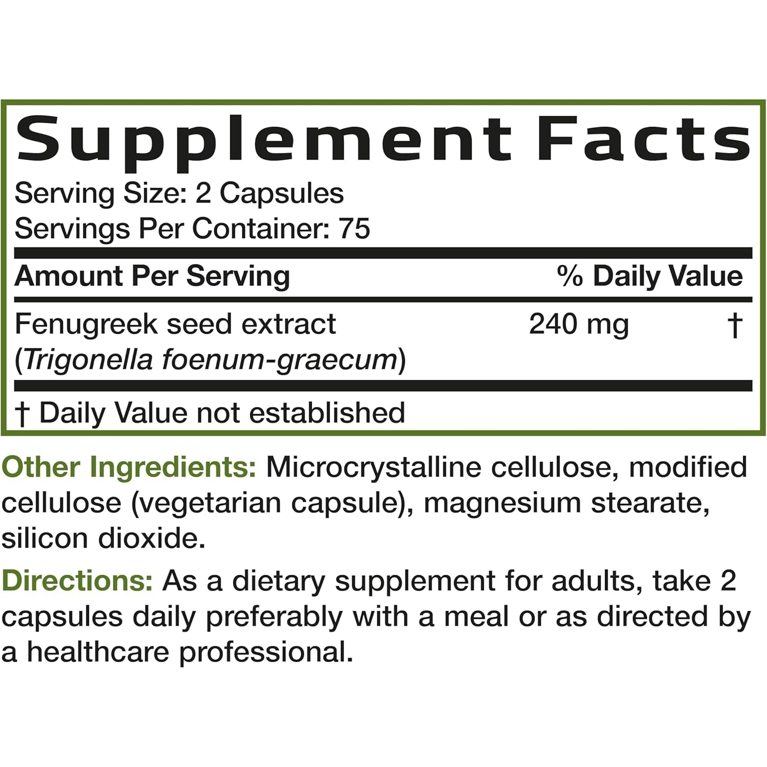 Bronson Fenugreek Seed Powder Capsules Extra Strength, Trigonella Foenum-Graecum, Non-Gmo, Soy-Free, Vegetarian, 150 Capsules