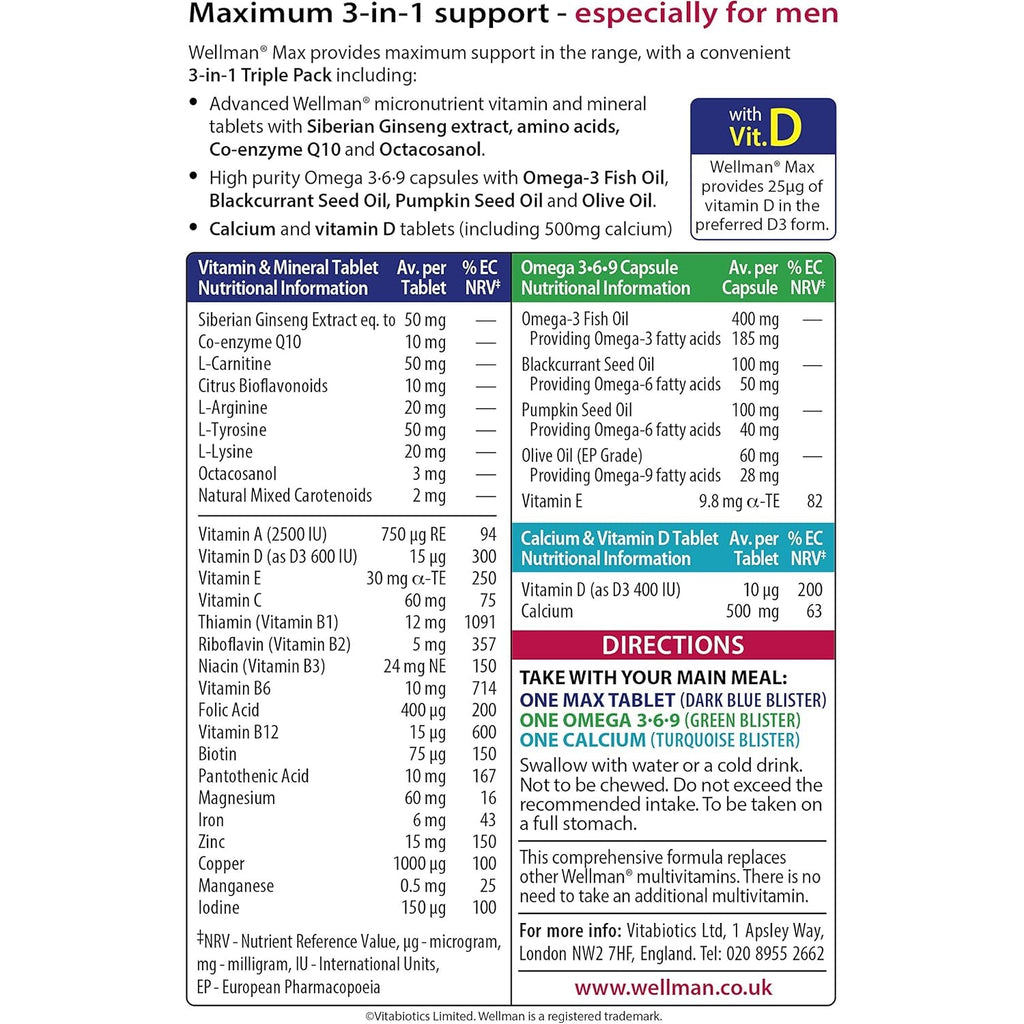 Wellman Max Capsules - Pack of 84