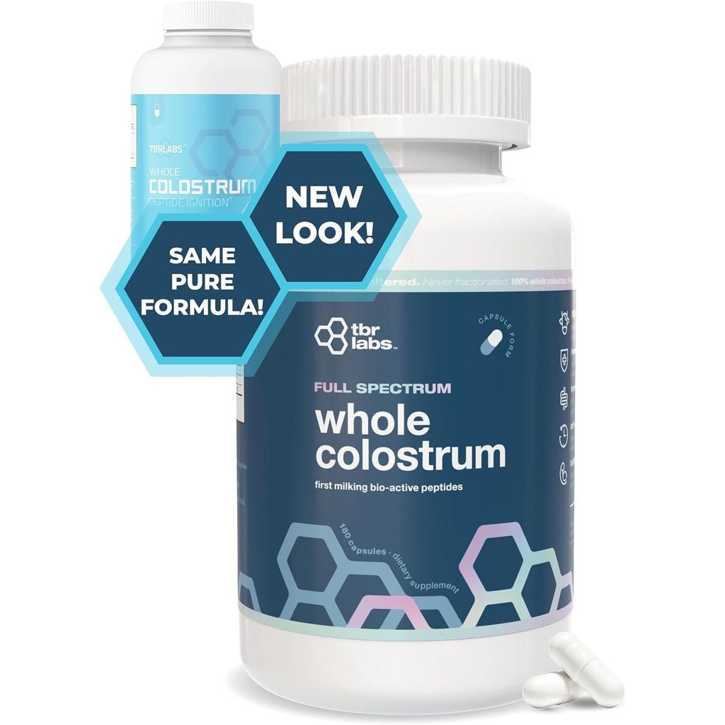Pure Bovine Colostrum 180 Capsules - Antibiotic and Hormone Free - USA Sourced - All Natural - 100% First Milking