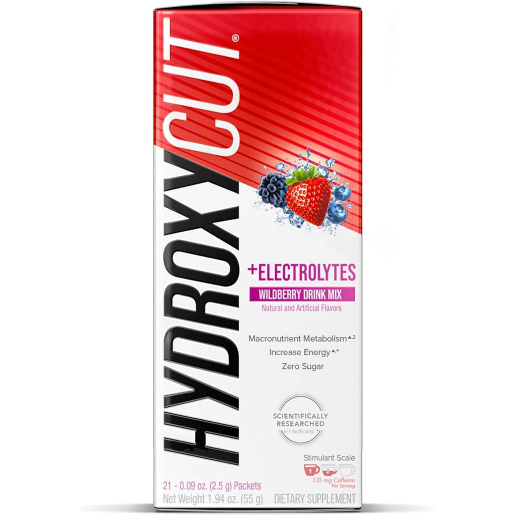 Hydroxycut Drink Mix - Advanced Result - Metabolism & Energy Support - C. Canephora Robusta Extract, 135 Mg Caffeine & B Vitamins - for Men & Women - Wildberry Blast - 21 Stick Packs