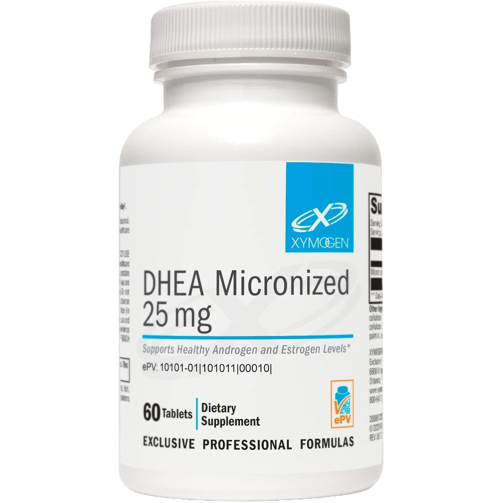 XYMOGEN DHEA Micronized - 25 Mg Dehydroepiandrosterone - Androgen and Estrogen Support - Gluten-Free, Soy Free & Dairy Free - 60 Tablets