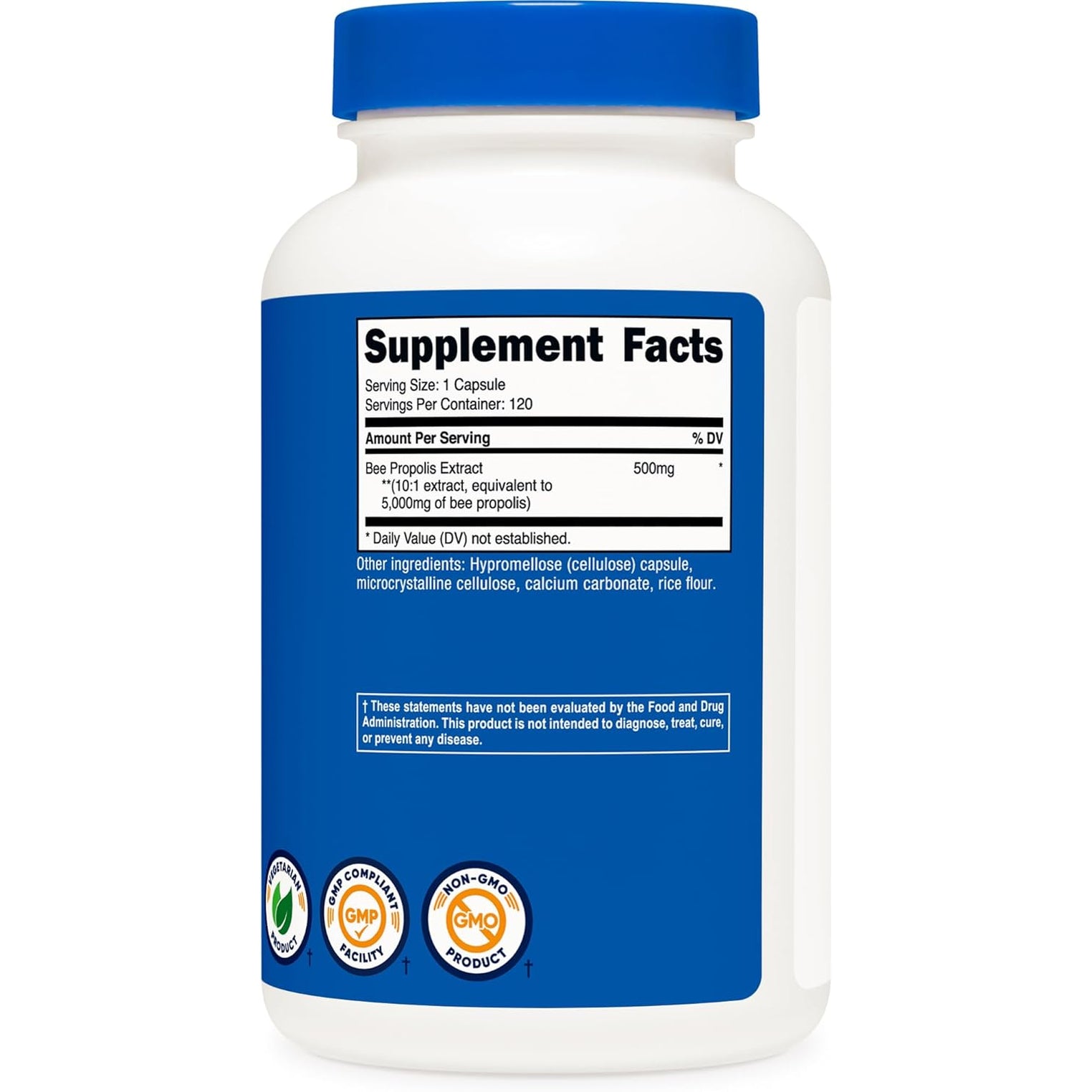 Nutricost Bee Propolis Extract 120 Capsules for 120 Servings per Bottle - Gluten Free and GMO Free, Vegetarian Dietary Supplement