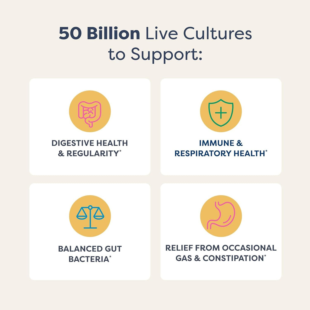 Renew Life Extra Care Digestive Probiotic Capsules, 50 Billion CFU Guaranteed, Daily Supplement Supports Immune, Digestive, Respiratory Health(1), L. Rhamnosus GG, Dairy, Soy and Gluten-Free, 90 Count