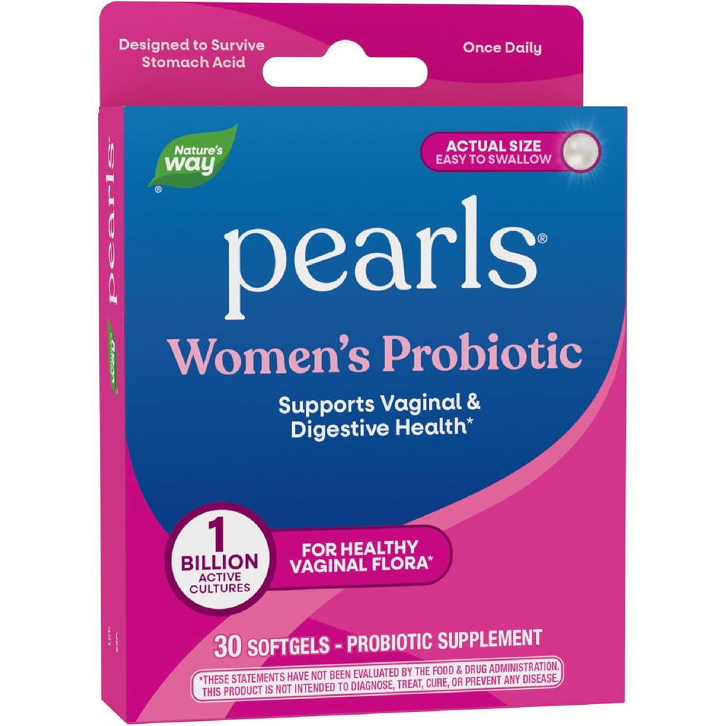 Nature'S Way Women'S Probiotic Pearls, Supports Vaginal and Digestive Health*, 1 Billion Live Cultures, Protects against Occasional Bloating & Constipation*, Easy-To-Swallow Softgels, 30 Count