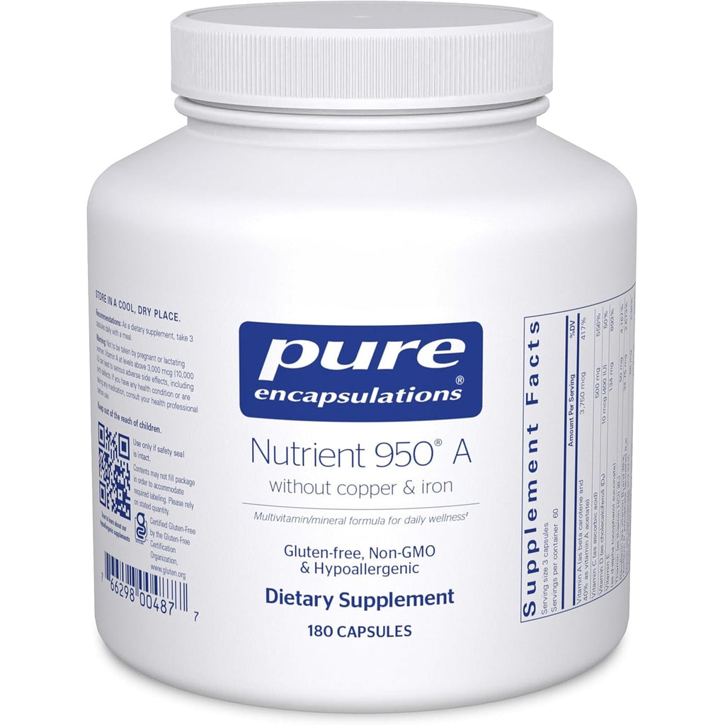 Pure Encapsulations Nutrient 950 a without Copper & Iron | Hypoallergenic Multi-Vitamin/Mineral Formula for Optimal Health | 180 Capsules
