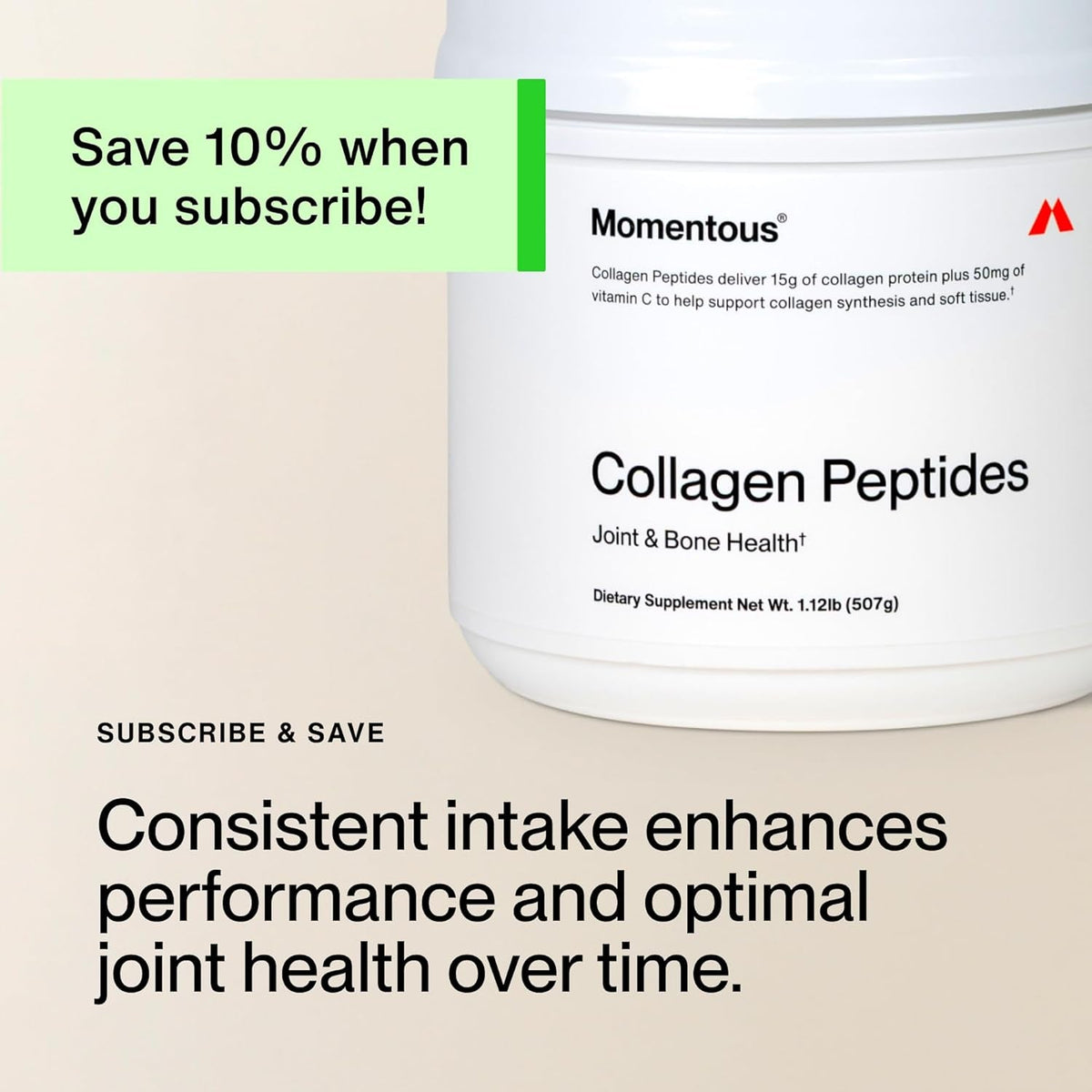 Momentous Grass-Fed Collagen Peptides Powder - Collagen Protein Powder with Fortigel & Vitamin C for Hair, Skin, Nails, & Joint Health Support - NSF Certified for Sport - Packaging May Vary