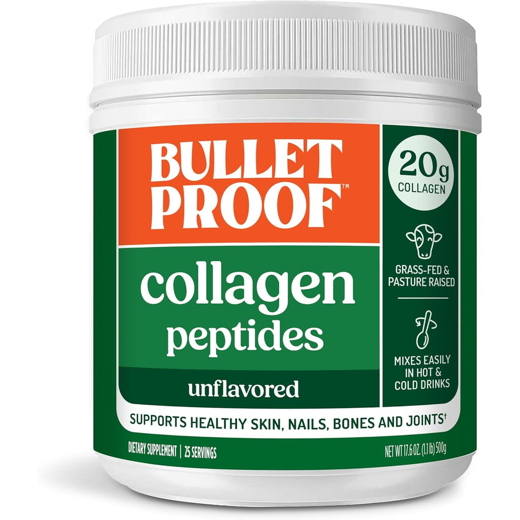 Bulletproof Unflavored Collagen Peptides Powder, 20G Grass-Fed Collagen Protein and Amino Acids for Skin, Bones and Joints, 17.6 Ounces