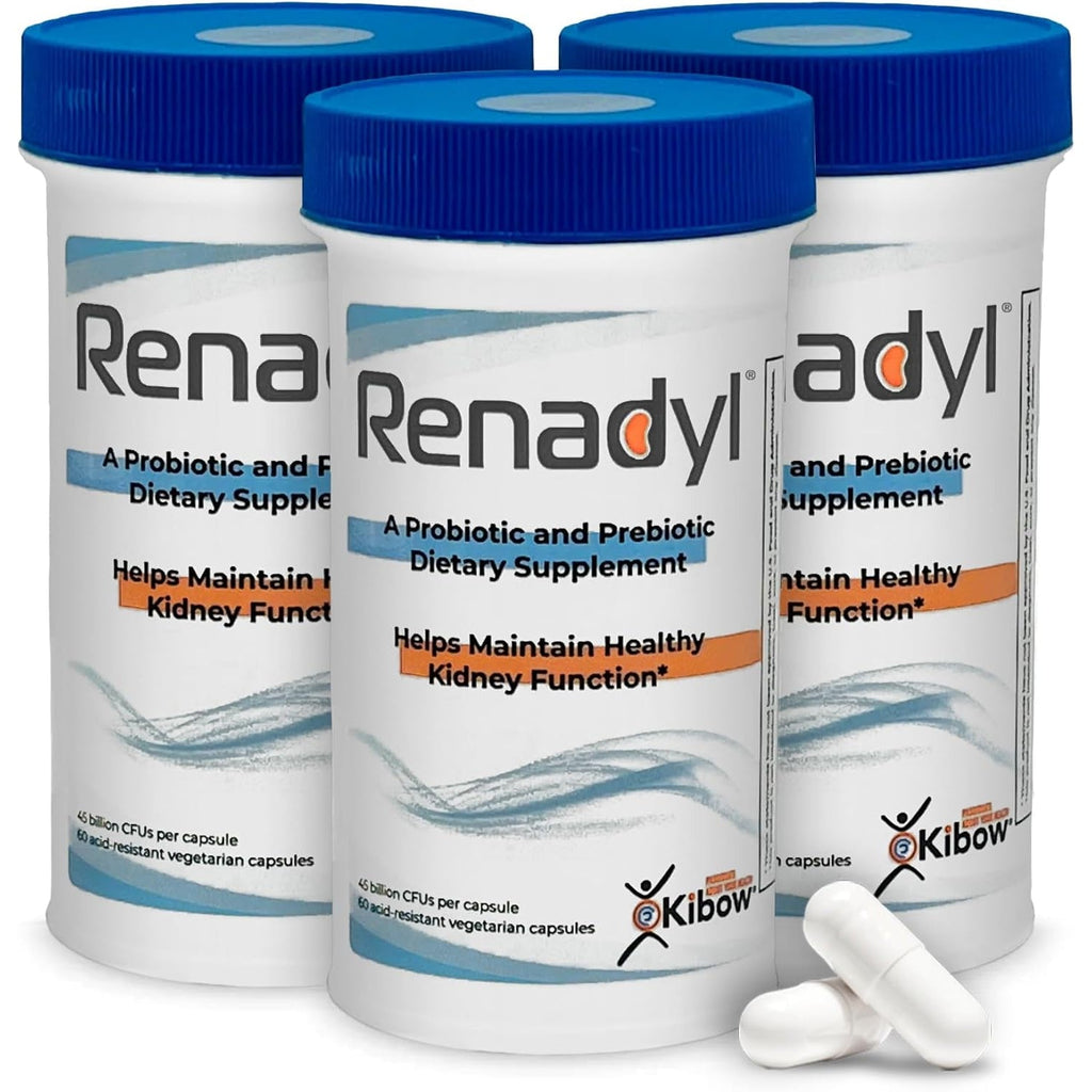 Renadyl Kidney Probiotic Supplement | Urea, Creatinine, & Uric Acid Support | 45 Billion Cfus | Clinically Tested, Non-Gmo, & Made in USA, 180 Capsules (3 Bottles, 3 Month Supply)