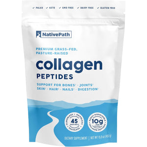 Nativepath Collagen Peptides Protein - Hydrolyzed Type 1 & 3 Collagen Powder for Skin, Hair, Nails - 15.9 Oz (45 Servings)