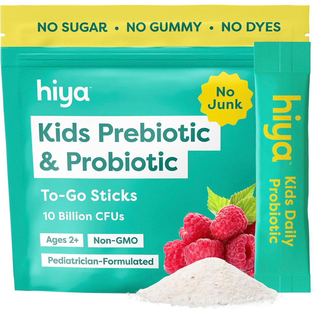 Hiya Kids Probiotic – 10 Billion CFU with Clinically-Studied Strains for Ages 2+, Supports Gut Health & Immune, 0G Sugar – 20 Stick Packs for Toddlers & Kids