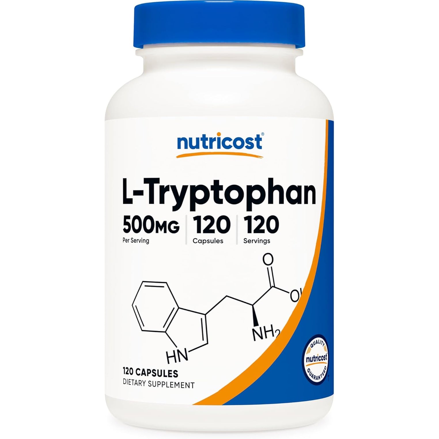 Nutricost L-Tryptophan 500Mg, 120 Capsules - with Bioperine, Gluten Free, Non-Gmo