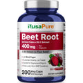 Nusapure Organic Beet Root, 400 Mg, 200 Veg Capsules (Vegan, Non-Gmo)