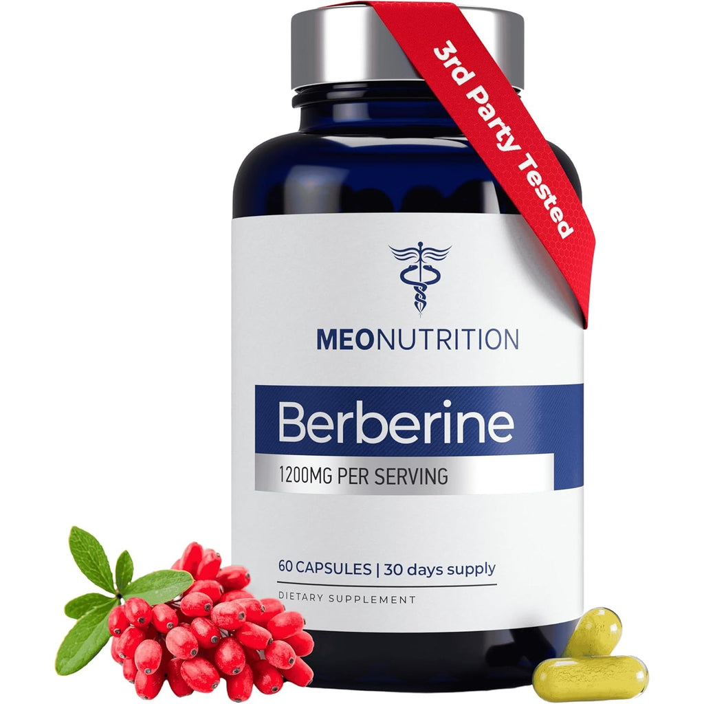 Berberine Supplement 1200Mg HCI - 60 Capsules, 3Rd Party Lab Tested, Non-Gmo, GMP Certified - Supports Metabolic Health & Overall Wellness