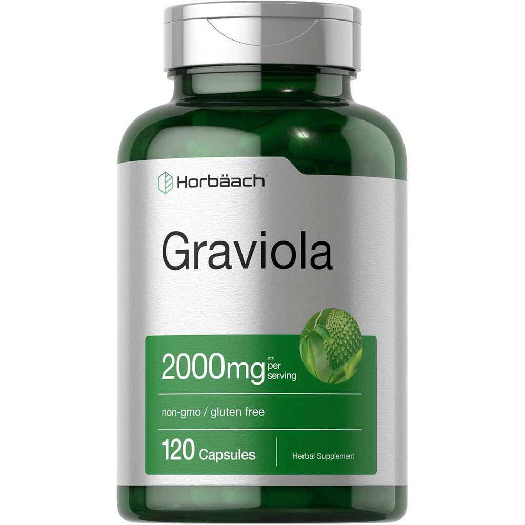 Horbäach Graviola Capsules | 120 Count | Soursop (Annona Muricata) | Non-Gmo & Gluten Free
