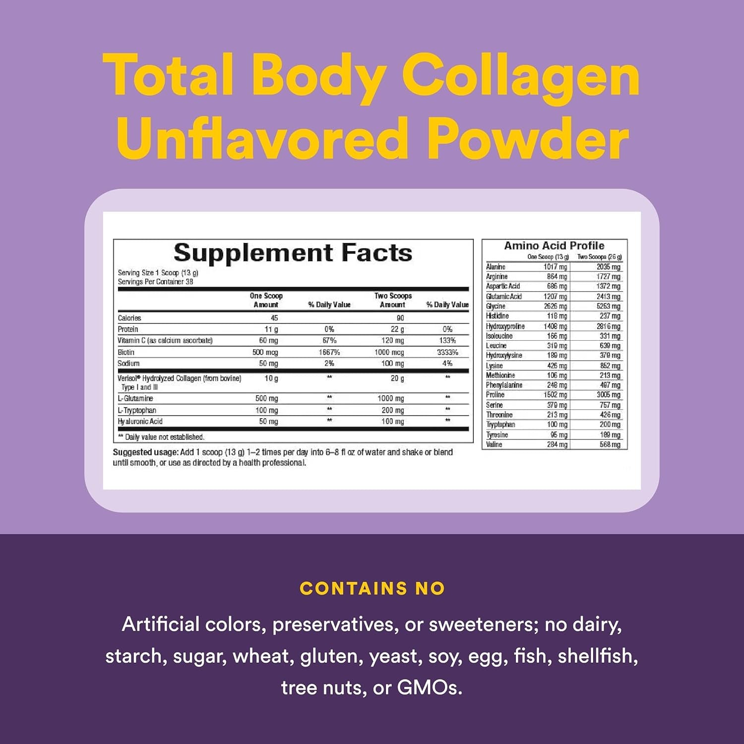 Natural Factors Total Body Collagen - Bioactive Collagen Supplement for Hair & Nail Growth Support - Healthy Skin Supplement with Protein, Vitamin C & More - Unflavored, 500 G (38 Servings)