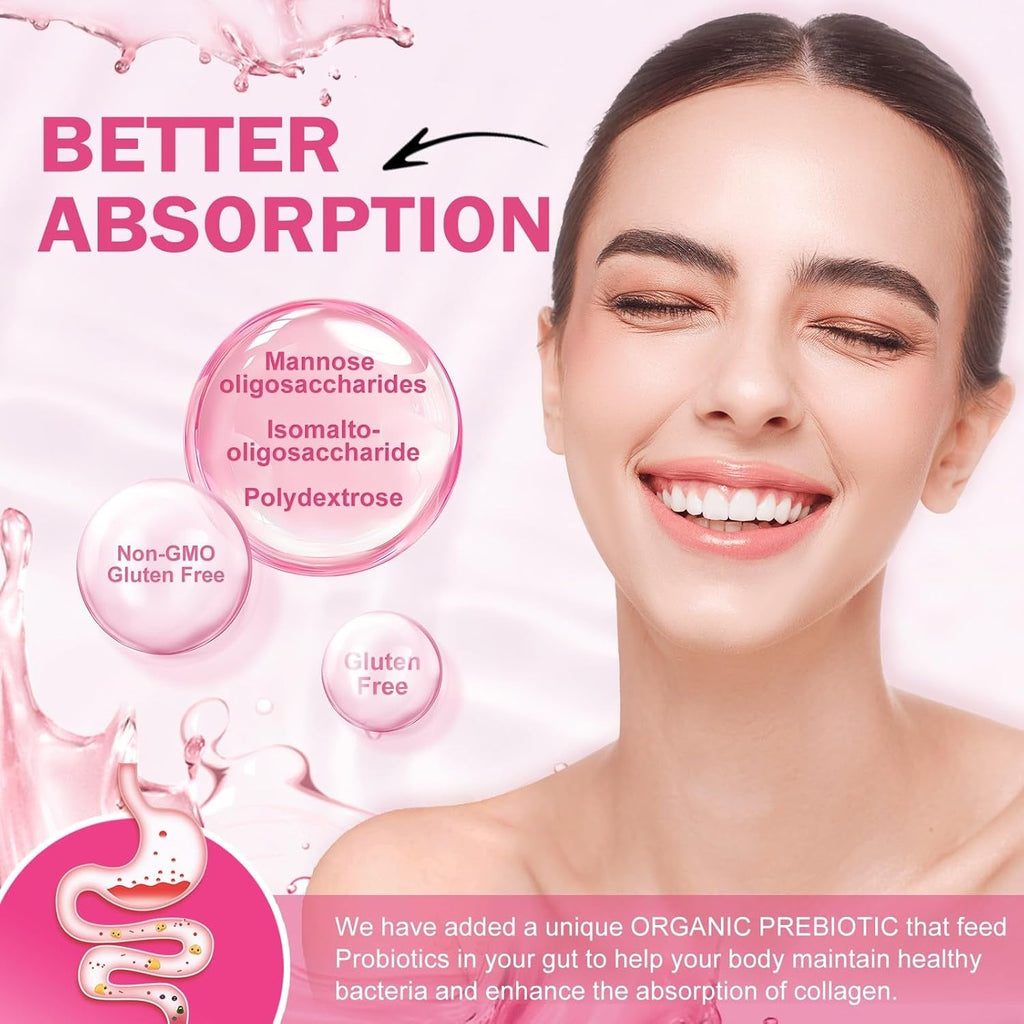 NATURE TARGET Multi Collagen Peptides Powder - Type I, II, III, V, X - Enhanced Absorption, Hydrolyzed Collagen Peptides with Prebiotics, Sugar-Free, Skin Hair Nail & Joint Support, Non-Gmo