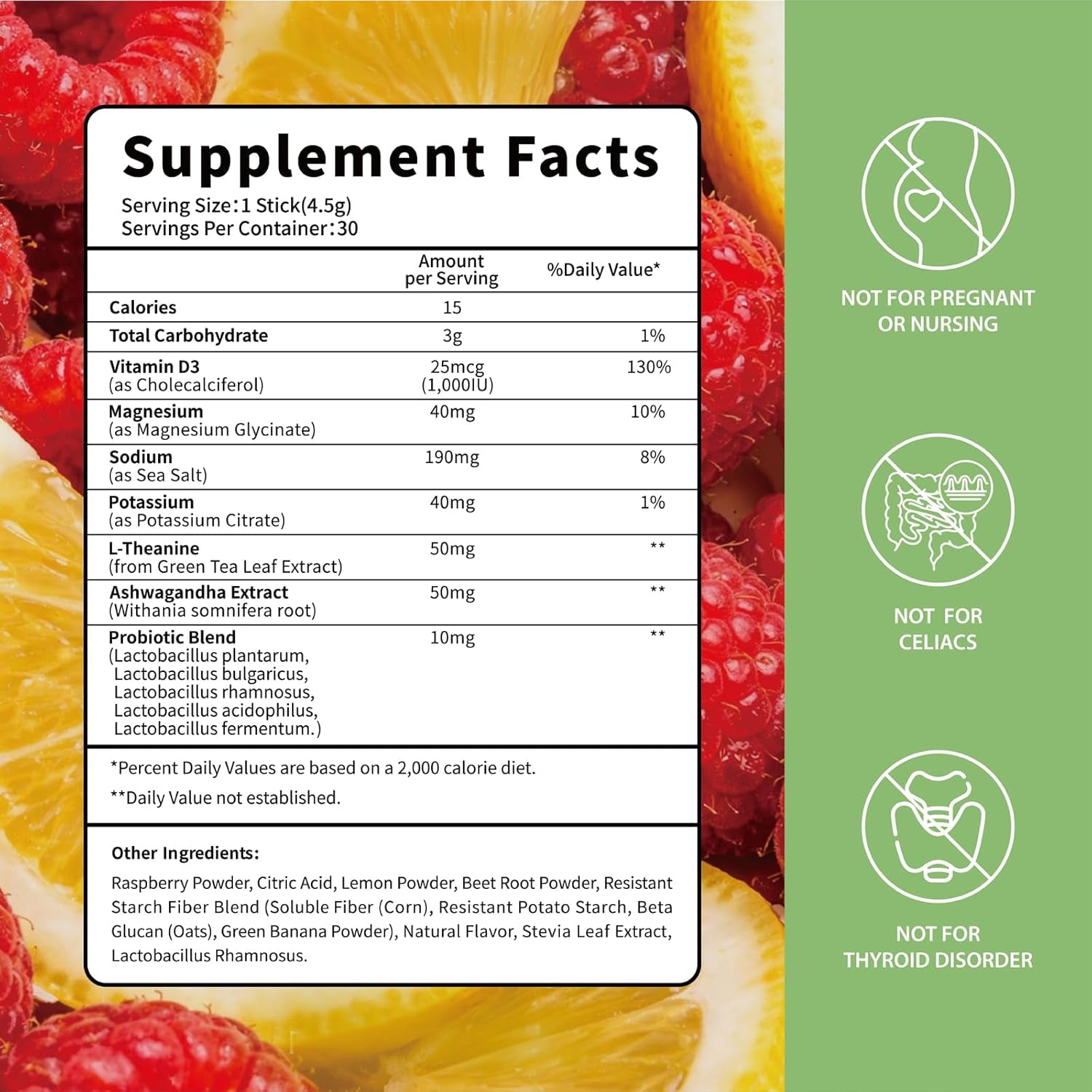 Ultragut GLP-1 Booster Fiber Mix Drink, Cortisol Reducer & Sleep Aid, for Weight Loss & Gut Health - with Prebiotics, Magnesium Glycinate, L-Theanine, Ashwagandha, Vitamin D, No Sugar, 30 Servings