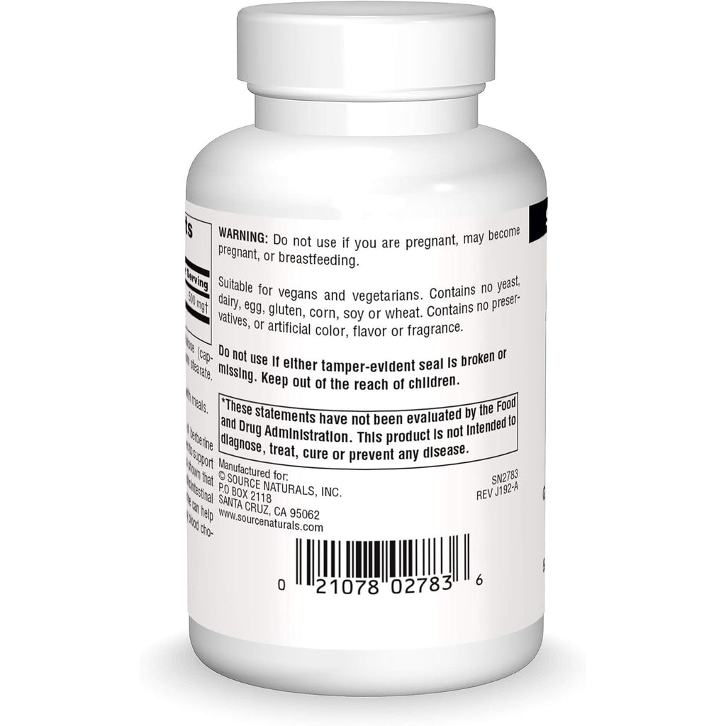 Source Naturals Berberine Vegetable Capsule, for Gastrointestinal Support* - 60 Vegetarian Capsules