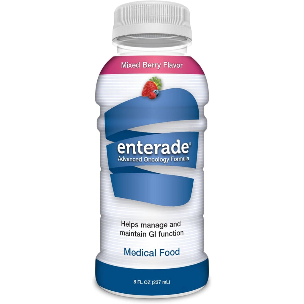 Enterade Advanced Oncology, Mixed Berry (12 Bottles) - Formula to Reduce GI Side Effects, Chemotherapy Must Haves for Women and Men, Chemo Supportive Care Beverage, Liquid, 8 Oz Bottles
