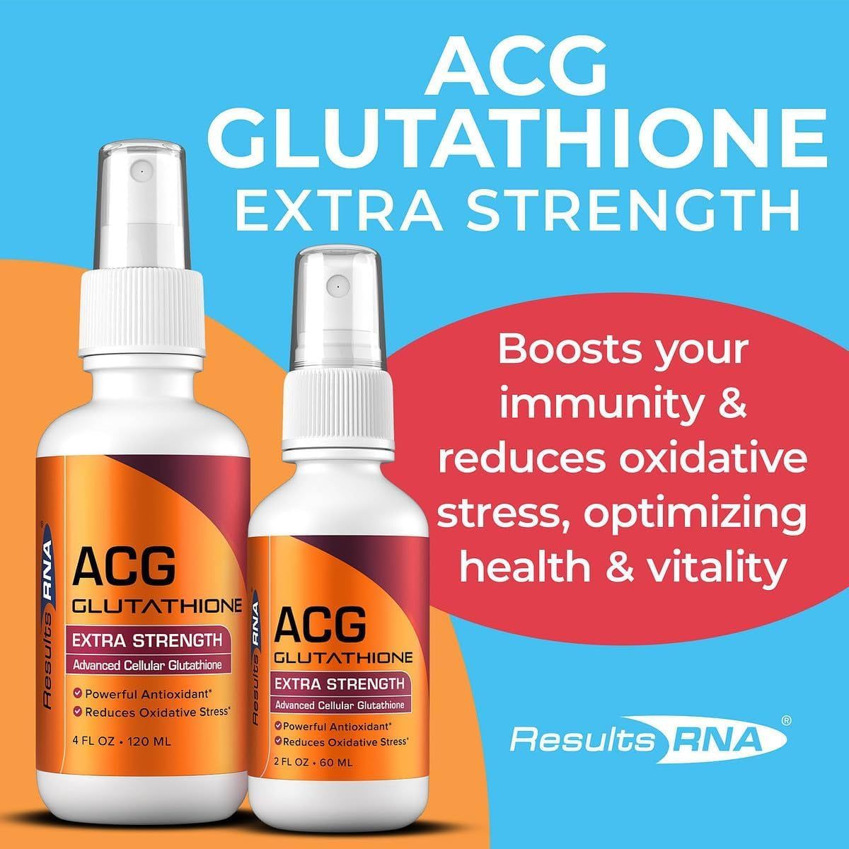 Results RNA - ACG Glutathione Extra Strength Immune Boost – Powerful Antioxidant & Immune Boost Formula in a Great Tasting Spray. Recommended by Doctors Worldwide ( 2 Oz )