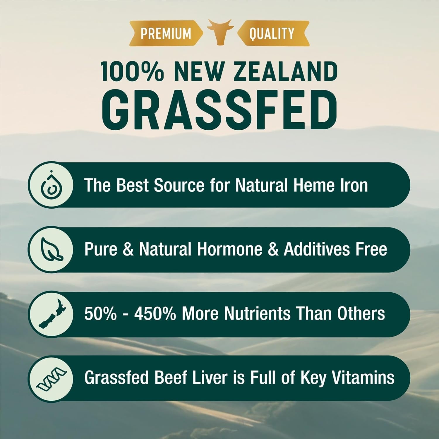 One Earth Health Grass Fed Beef Liver Capsules for Women & Men – Desiccated New Zealand Liver Supplement | Heme Iron, B12 & Folate | Grass-Fed & Finished | 3,000Mg, 200 Capsules