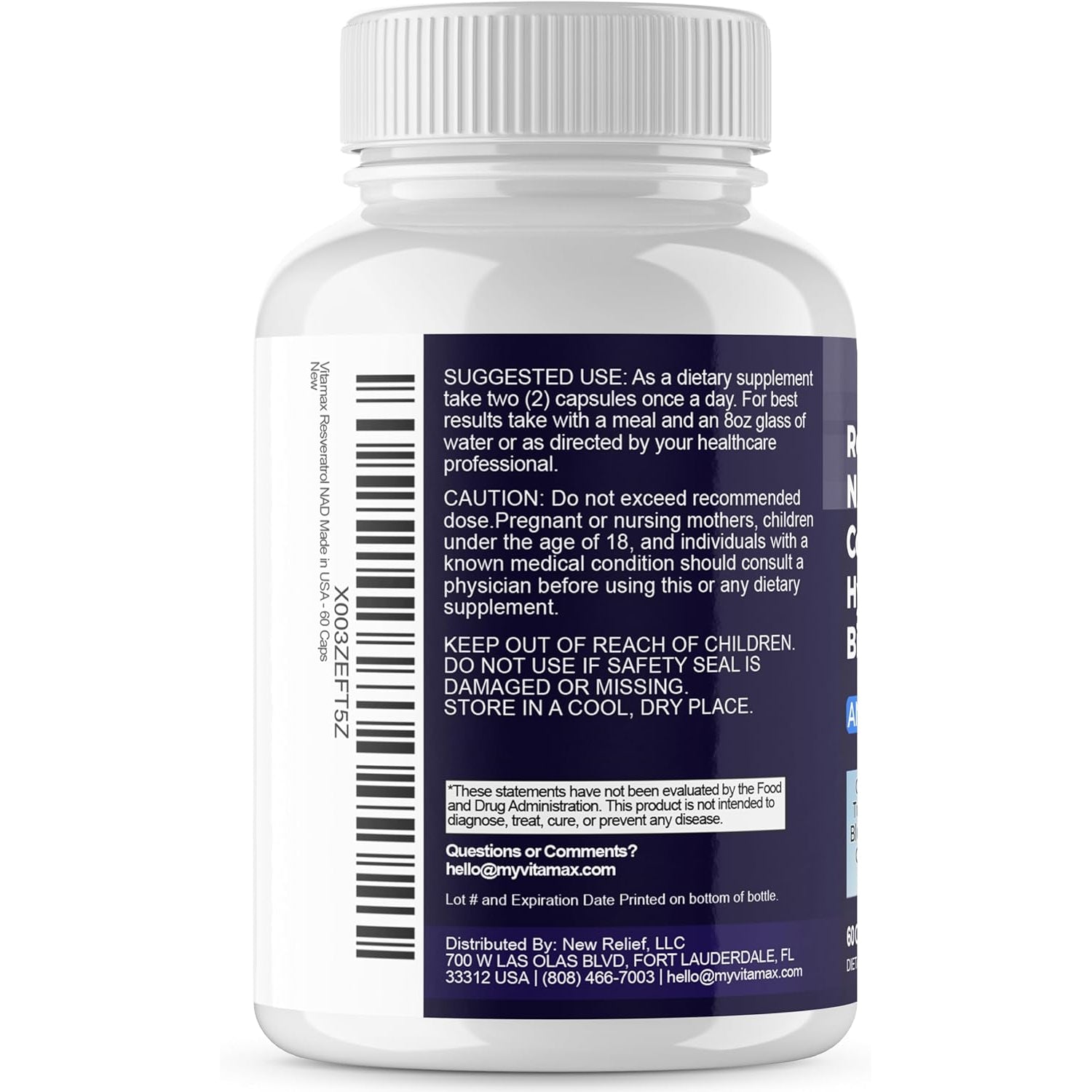 Resveratrol NAD+ Berberine Hyaluronic Acid - Biotin Grape & Blueberry + NAC - Collagen Peptides - Hair, Nail, Skin & Joint Supplement - 21-In-1 Women and Men - Made in USA (60 Count (Pack of 1)