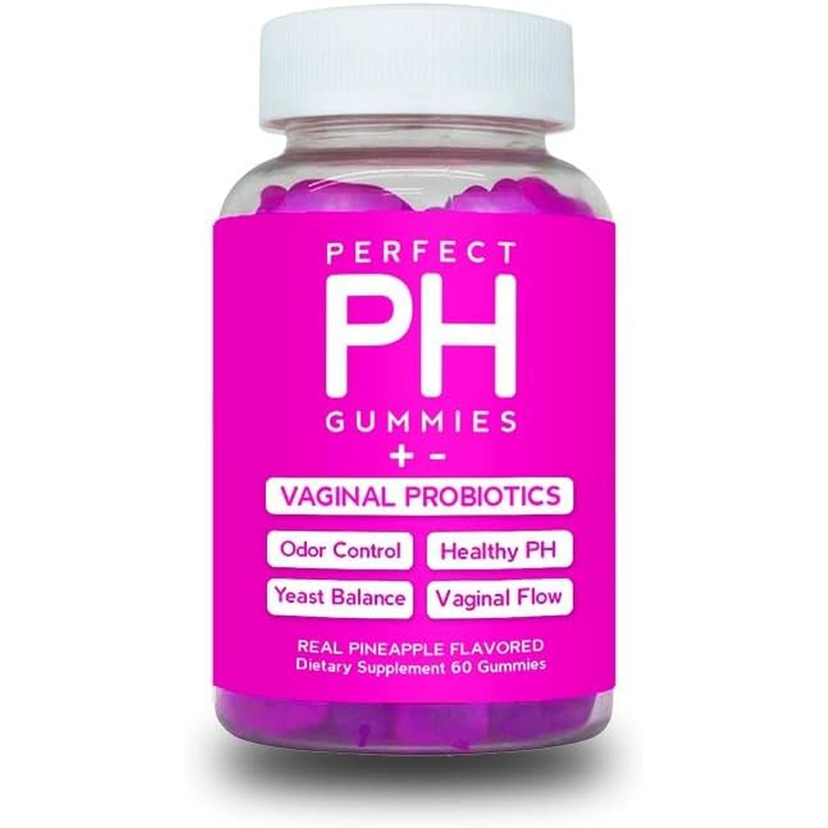 Curvy Body Bears CBB Perfect PH Probiotic Gummies for Women with Vitamin C | Daily Feminine Wellness Supplement | Pineapple Flavor | 60 Gummies