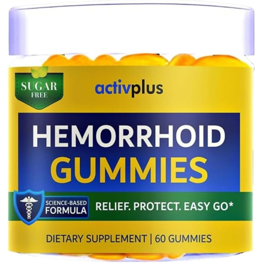 Hemorrhoid Treatment to Reduce Re-Occurrences & Easier Regularity with Stool Softener | 7 Clinically Studied Hemorrhoid Ingredients | Plant-Based Sugar Free Lemon 60 Vegan Gummies