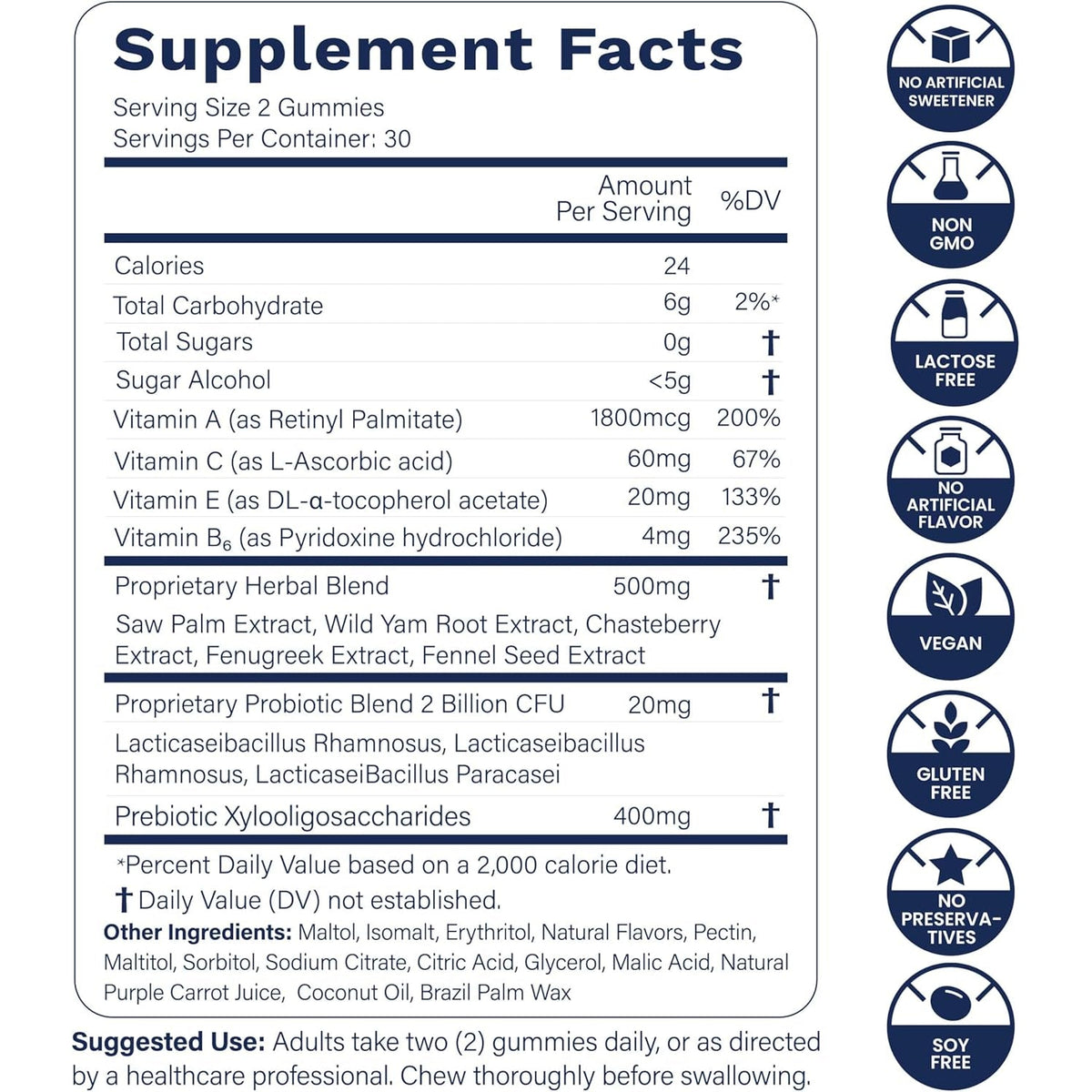 Bloom10 Breast Gummies for Women Bust Support & Health MAX Formula plus 2X Billion Probiotics 5X Herbal Supplements Fenugreek, Saw Palm, Wild Yam, 4X Vitamins for BBL Curves | Sugar-Free Vegan 60Ct