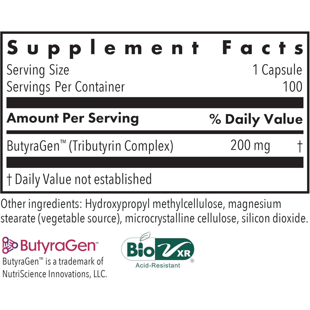 ARG Butyren Colon Lining Nutrition - Supports Gut and Colon Health - Digestive Support - Delivers 200 Mg - Vegetarian & Hypoallergenic - 100 Servings - 100 Delayed-Release Capsules
